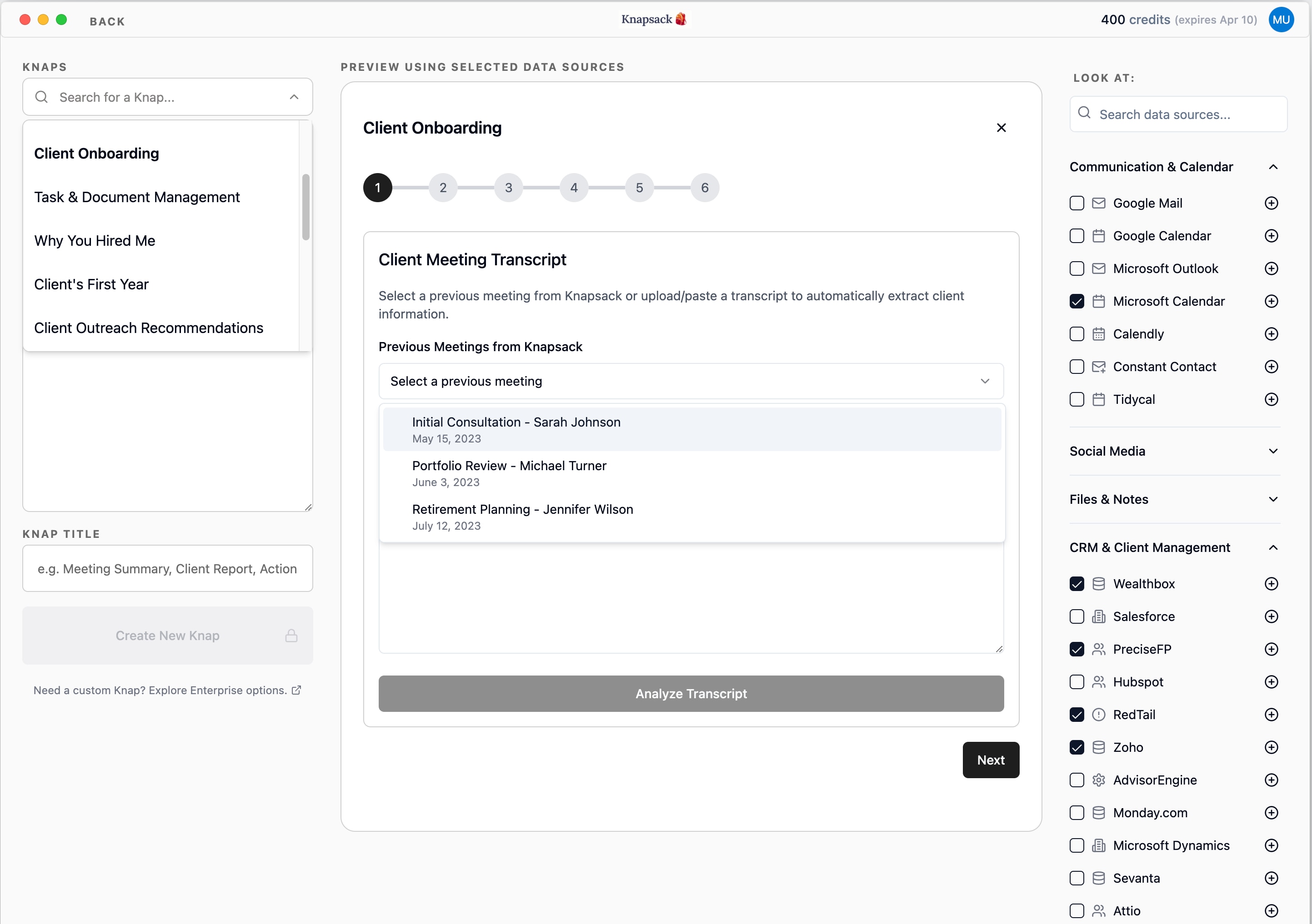 Knapsack Enterprise | Advisor Services